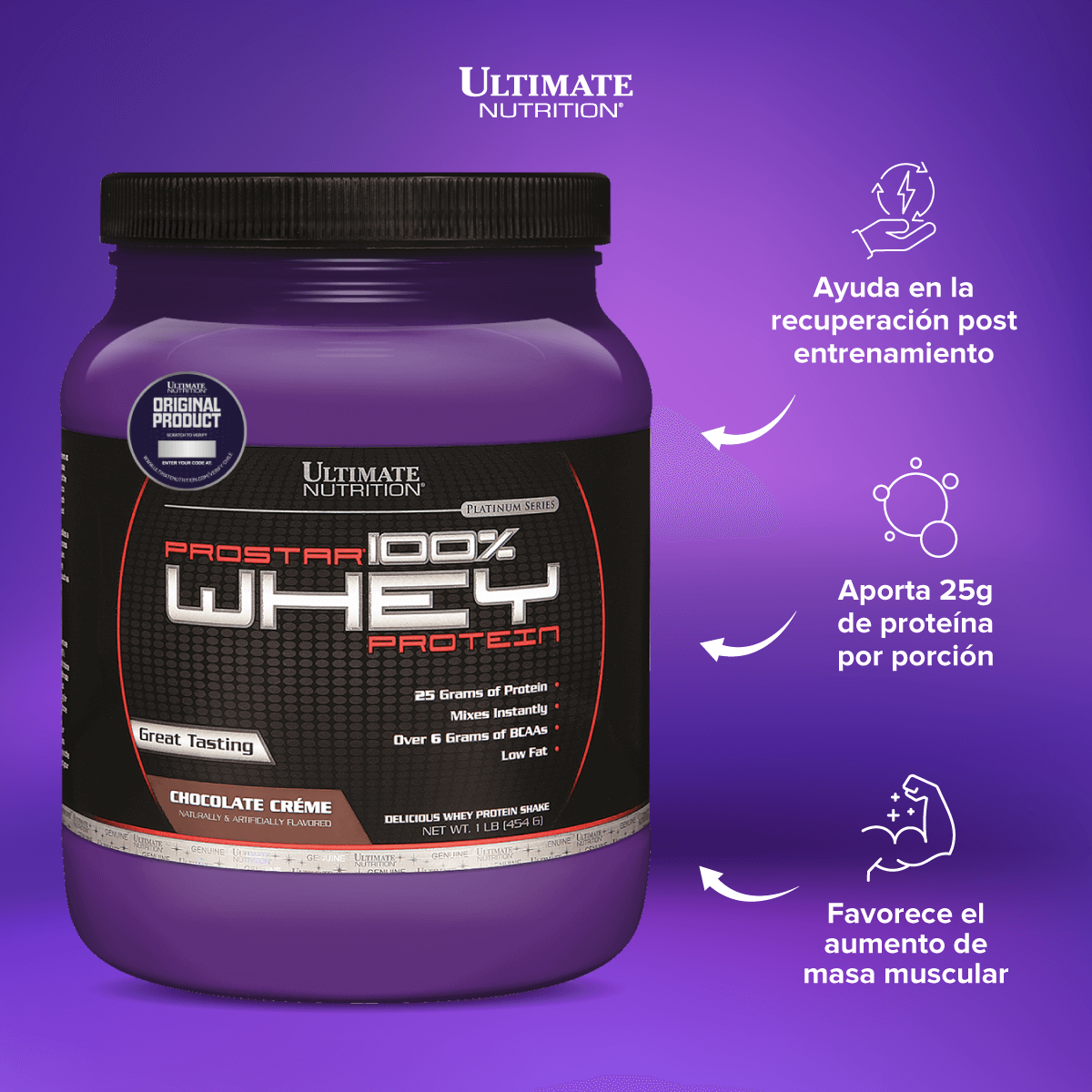 ProStar, Ultimate Nutrition Whey Protein 1 Lb-3