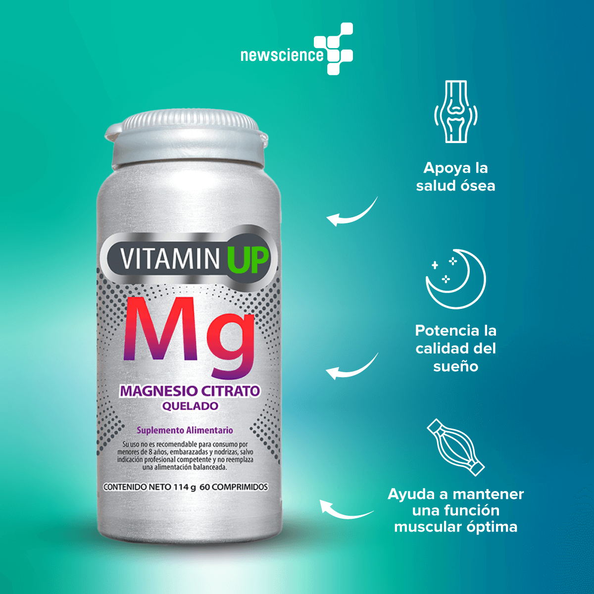 Magnesio Citrato Quelado 60 tabs-2