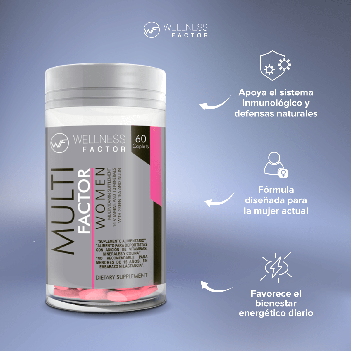 Multi Factor Women, Multivitamínico (60 caps)-2