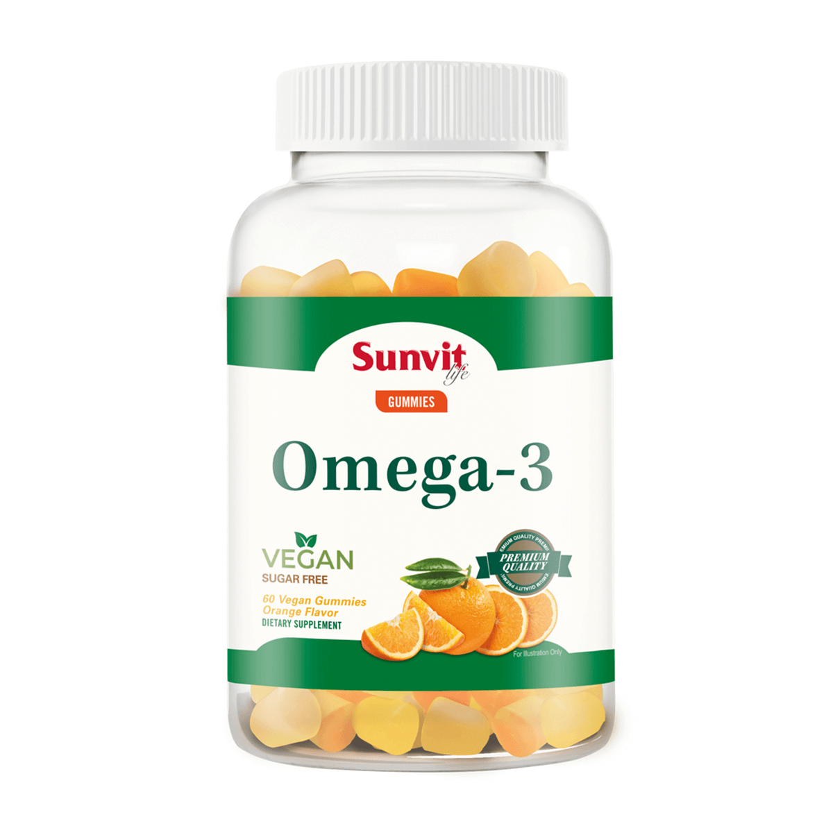 Omega 3 vegano 60 gomitas naranja, Sunvit Life-0