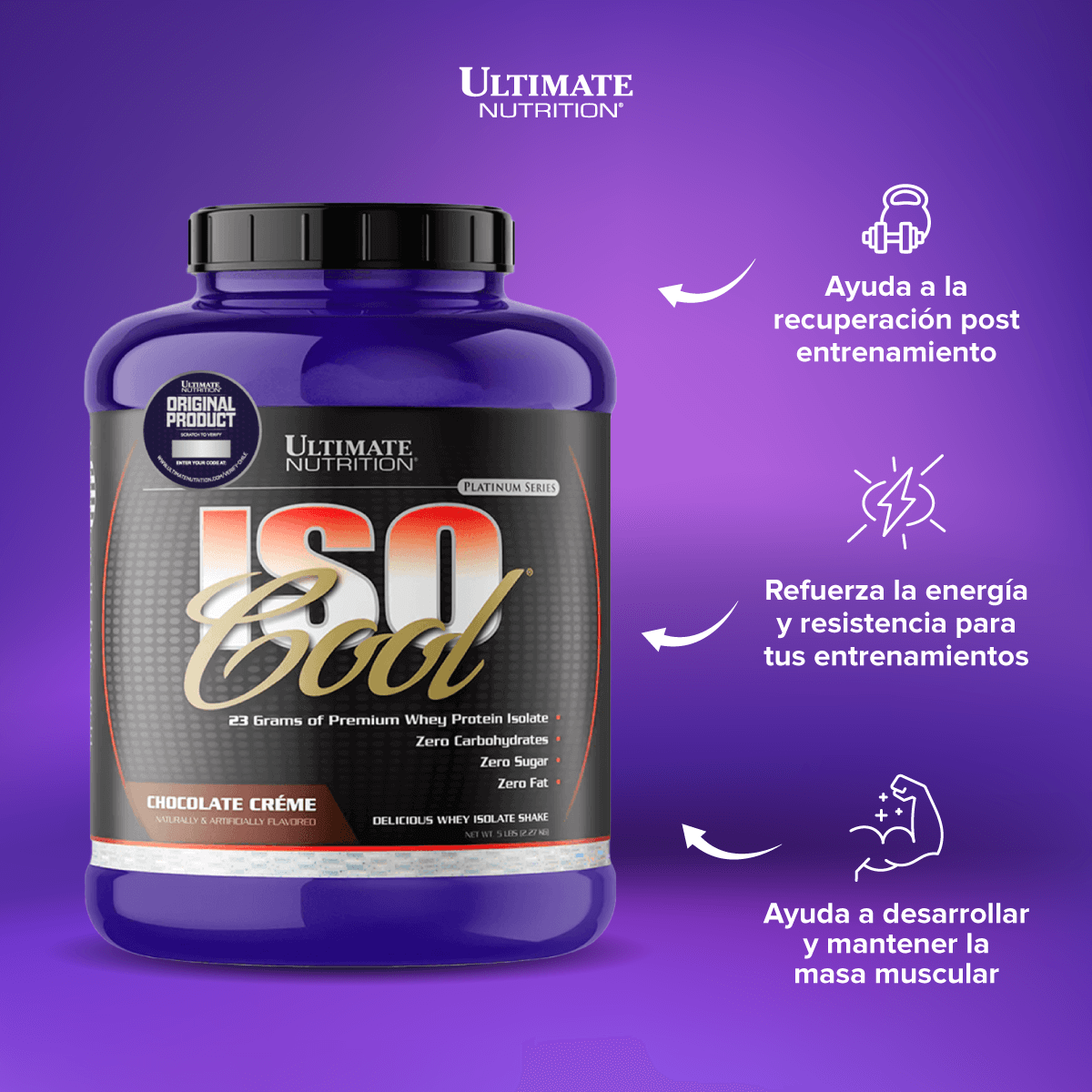 Iso Cool, Ultimate Nutrition Isolate Protein 5 Lb-2