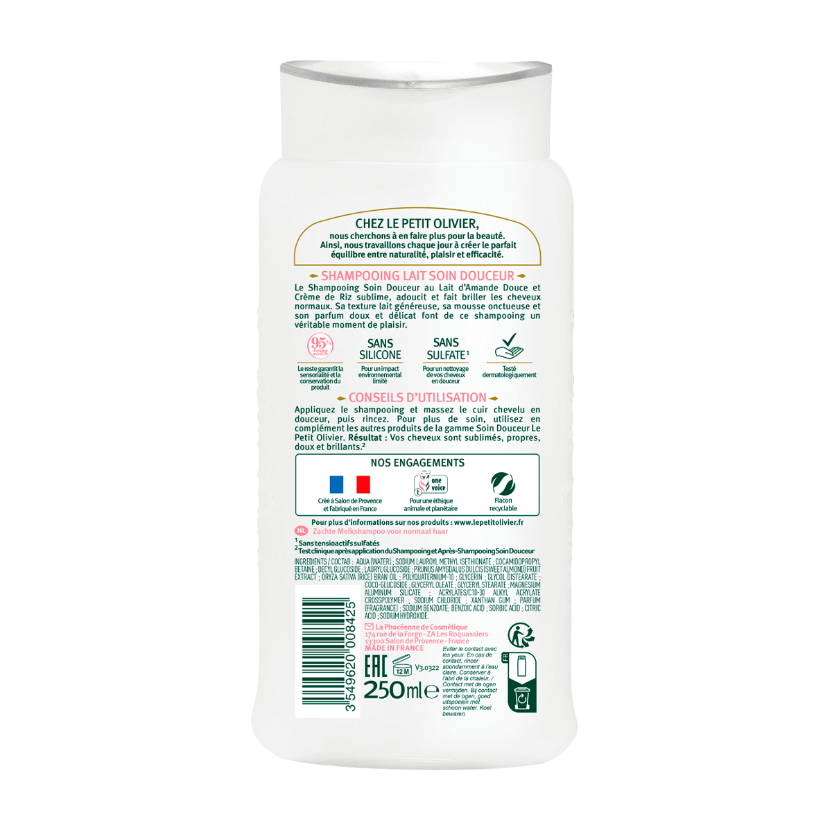 Shampoo Cabello Normal 250ml, Le Petit Olivier-1