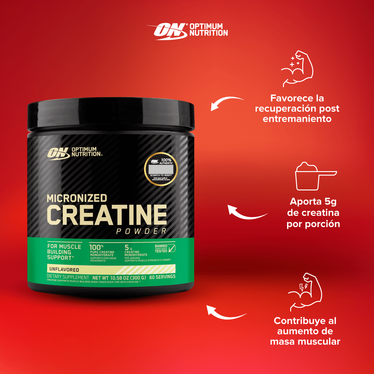 Optimum Nutrition creatina powder 300gr-3