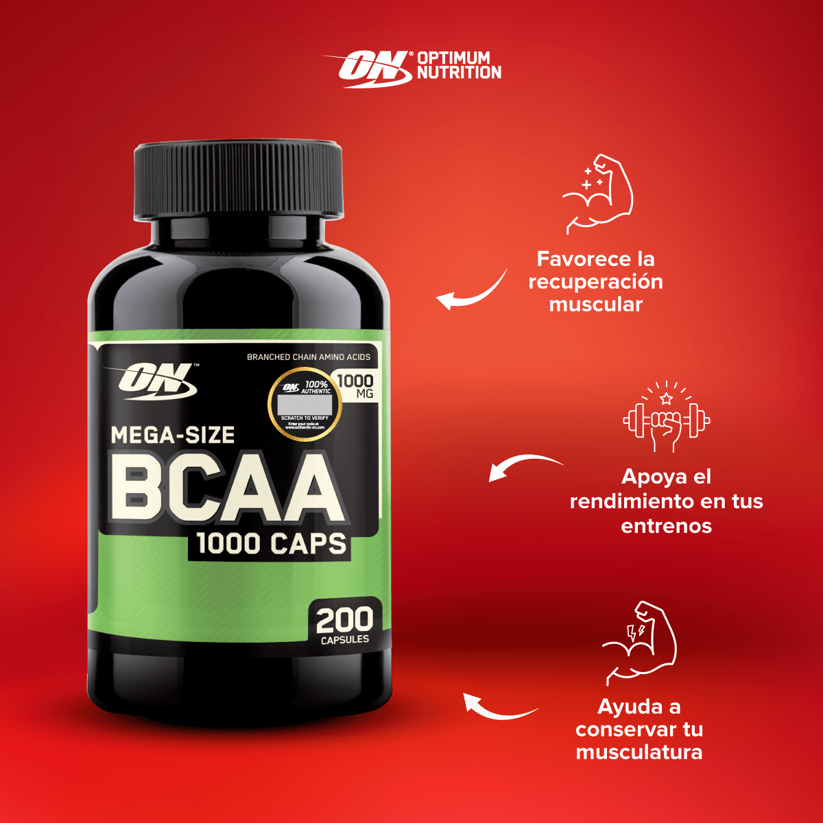 BCAA 1000, Aminoácidos (200 caps) - Original-2