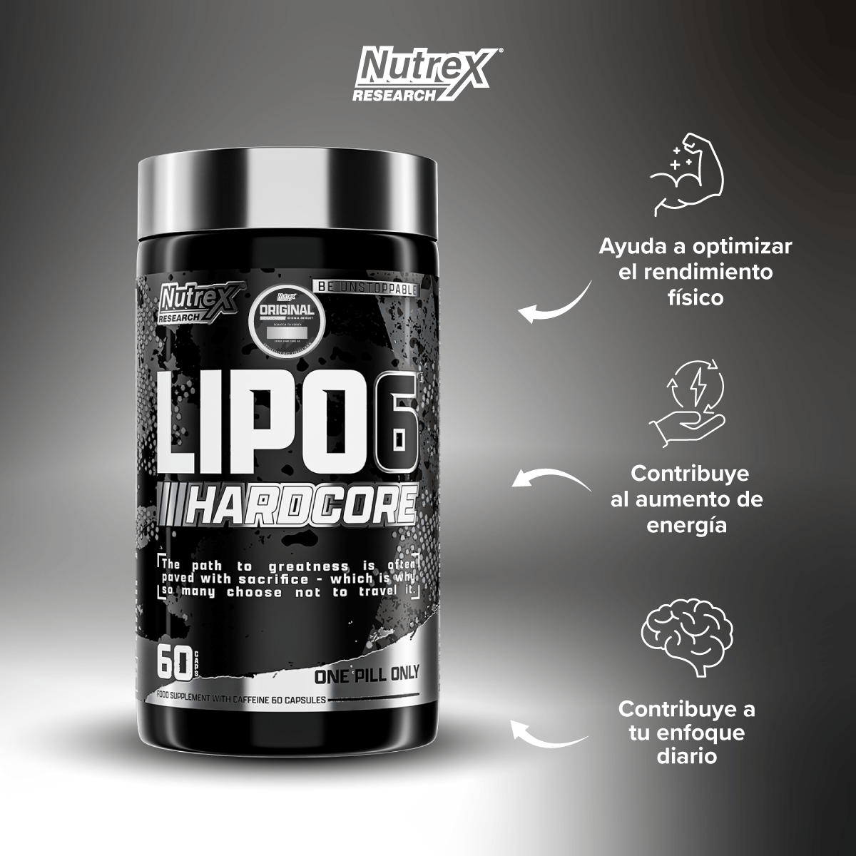 LIPO 6 HARDCORE 60 CAPSULES, NUTREX-2