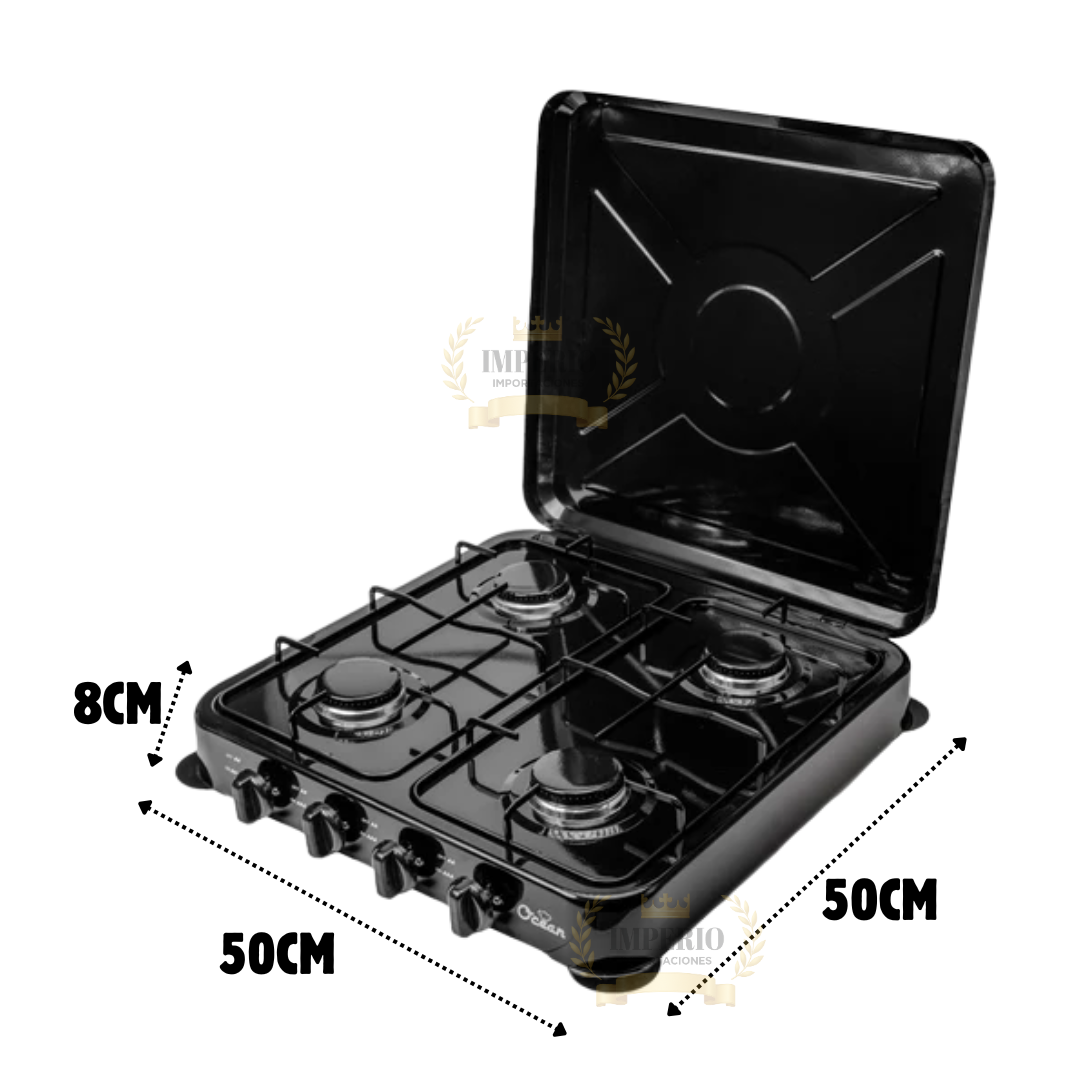 Cocina a Gas de 4 Hornallas con Tapa – Encimera-4