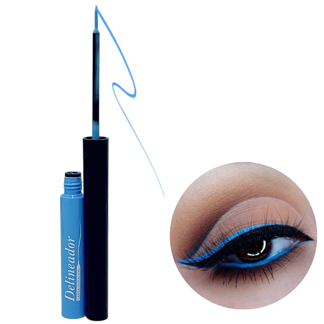 Delineador Liquido De Ojos Pastel Color Celeste-1