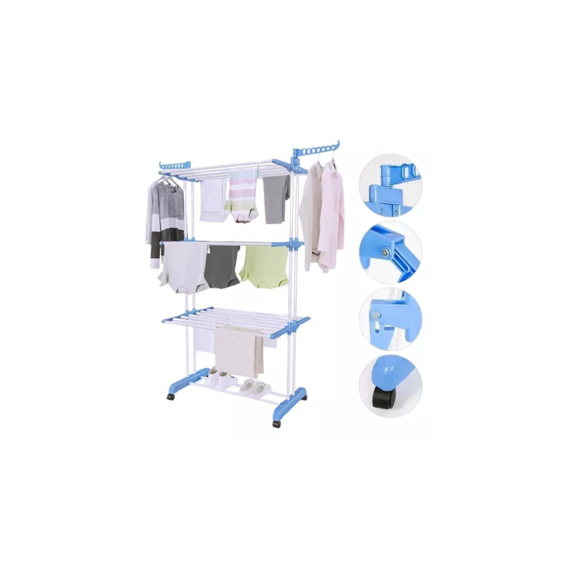 Tendedero Organizador Colgador Ropa Plegable 3 Niveles-1