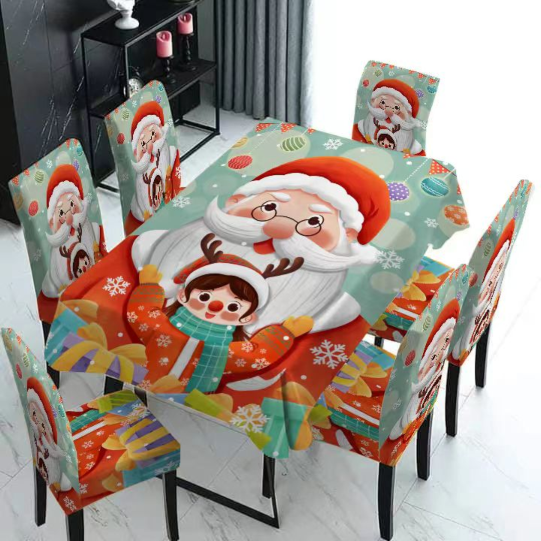 Set De Mantel Para Comedor + Fundas Para Silla-0