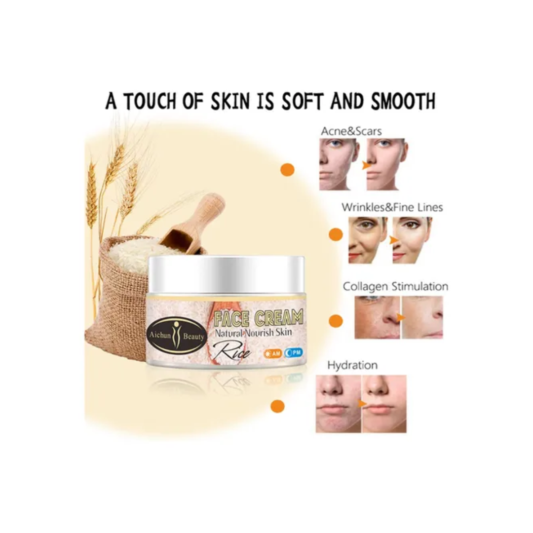 Crema Facial Arroz Antiarrugas Blanqueadora Acné-2