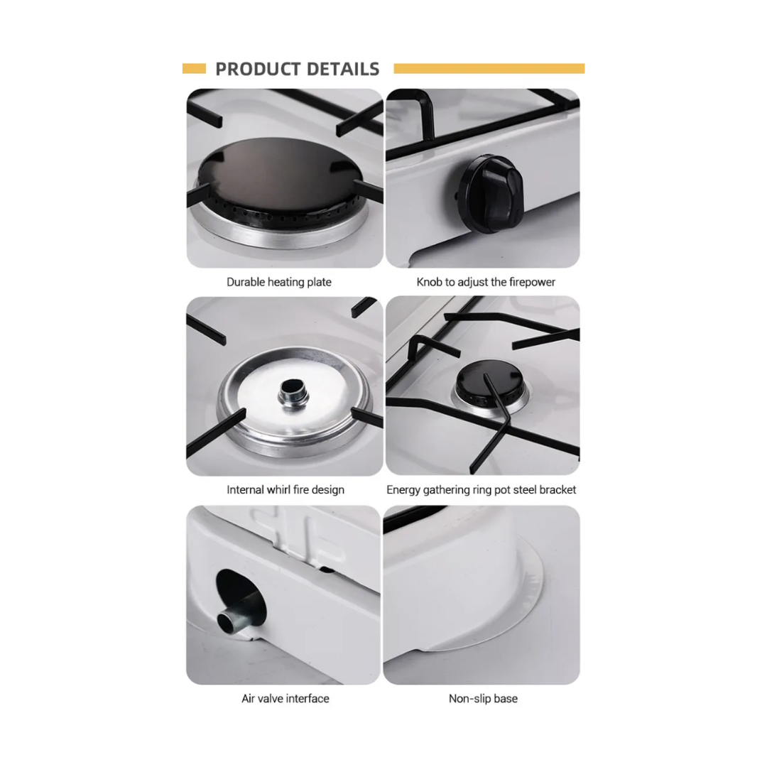 Cocina a Gas de 2 Hornallas con Tapa – Encimera-5