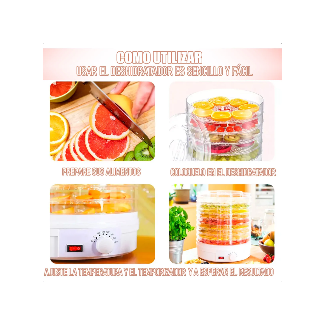 Deshidratadora de Alimentos y Frutas Eléctrica 350W-7