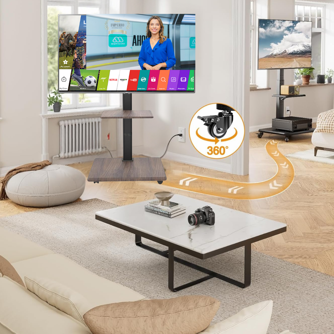 Soporte Rack Tv Base Pedestal Rueda Televisor De 32 A 75P-2