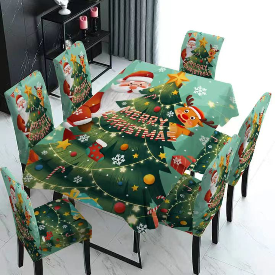 Set De Mantel Para Comedor + Fundas Para Silla-0
