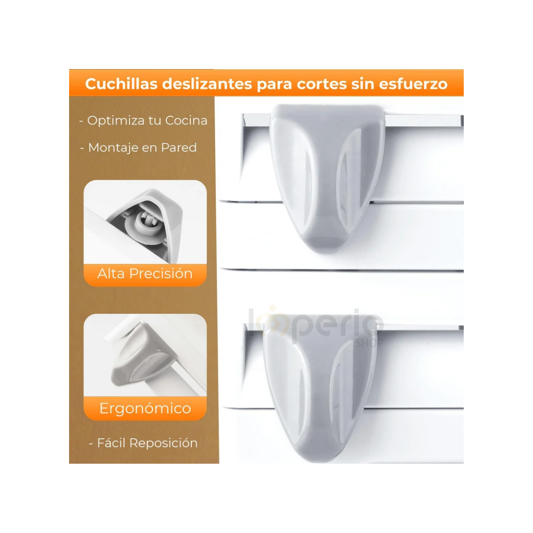 Porta Rollos de Cocina 4 en 1 Dispensador de Aluminio Papel y Especias-2