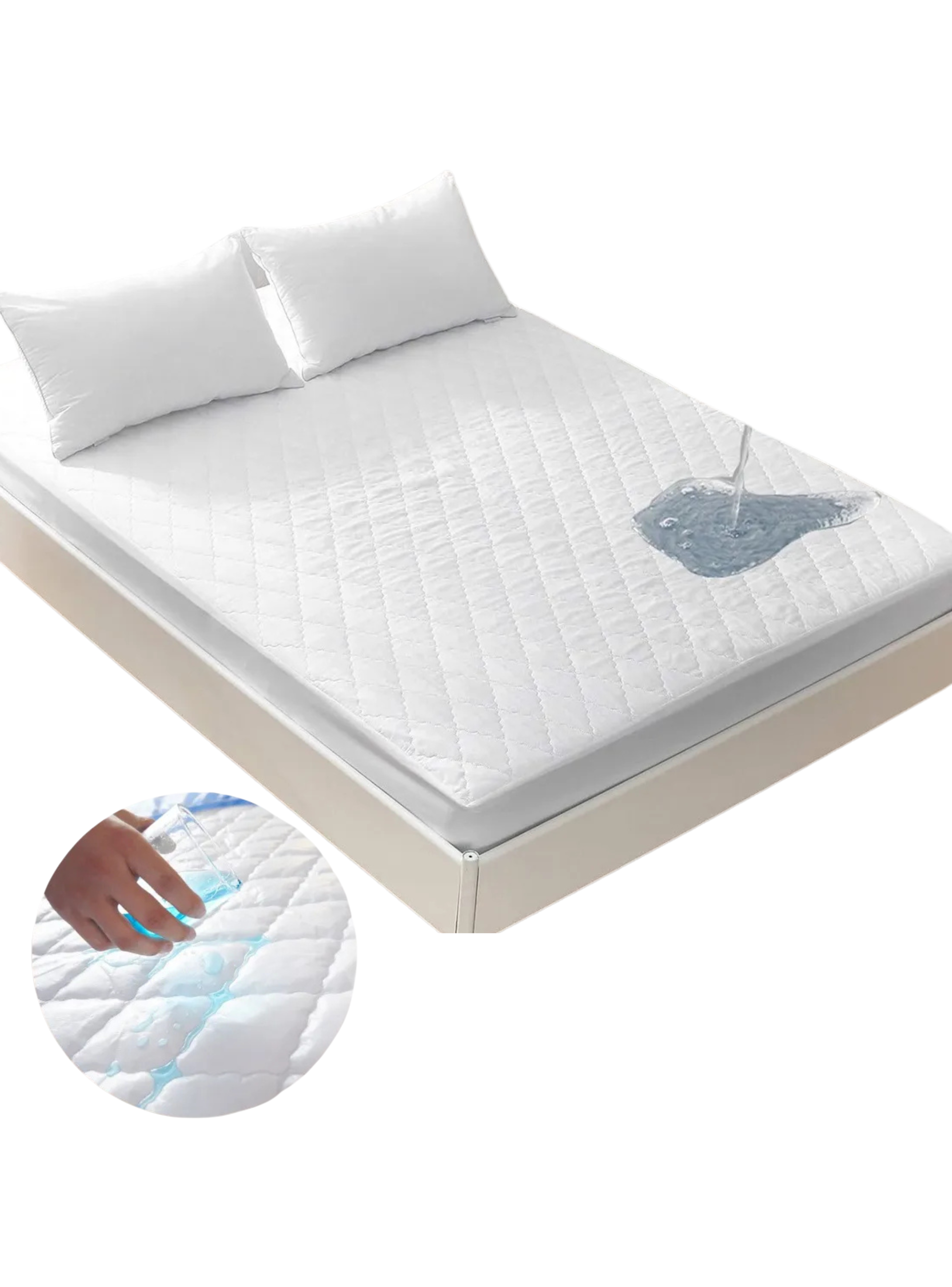 Cubre Colchon Protector Impermeable King + 2 Fundas-1