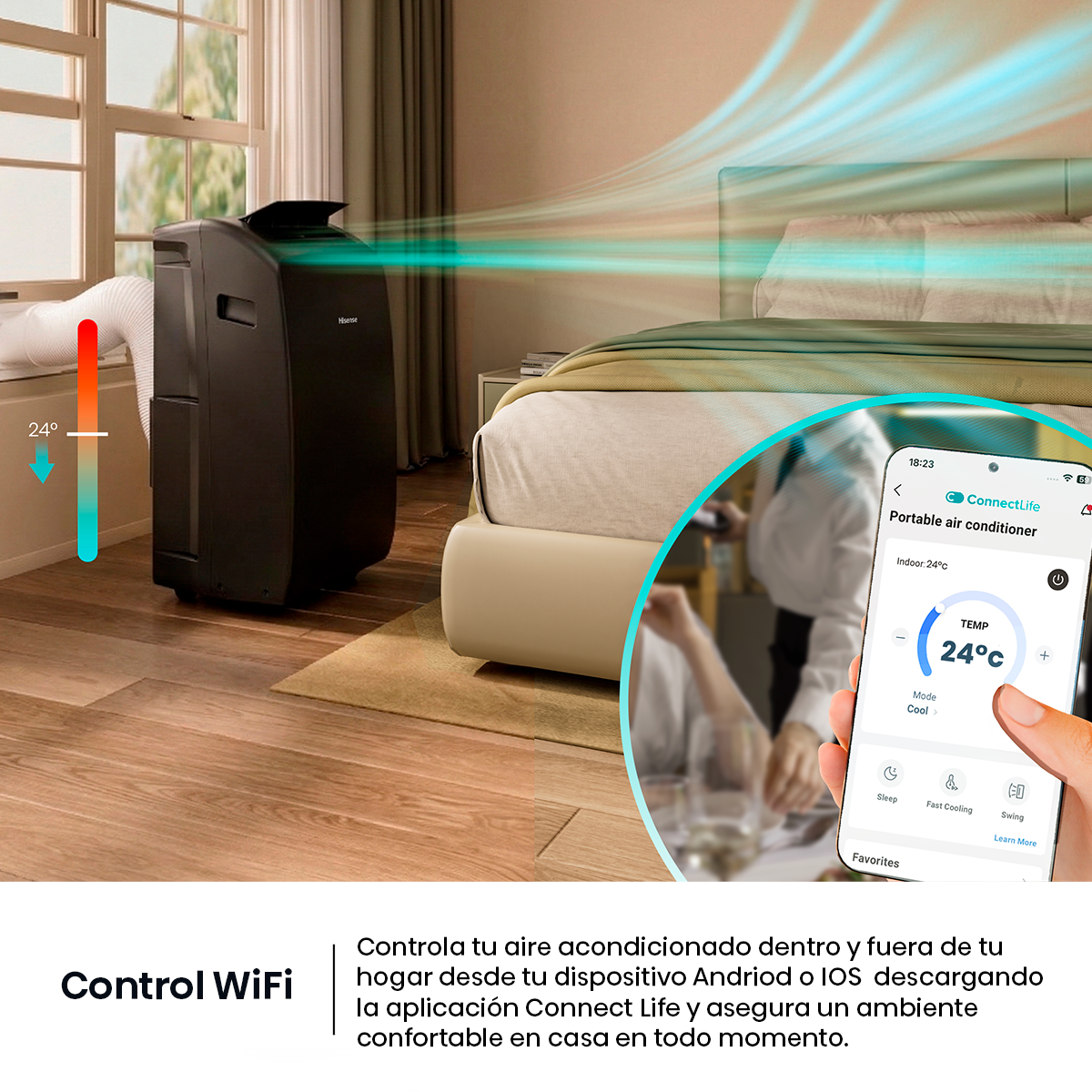 Aire Acondicionado Port til Hisense 12000BTU R32 WiFi AP 12HW4RNPS01 N-3