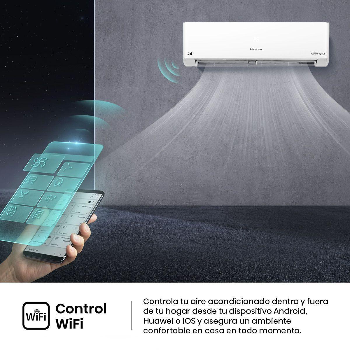 Aire Acondicionado Hisense Hi Vida 18000BTU R32 Inverter WiFi AS 18UW4RMSKA-3