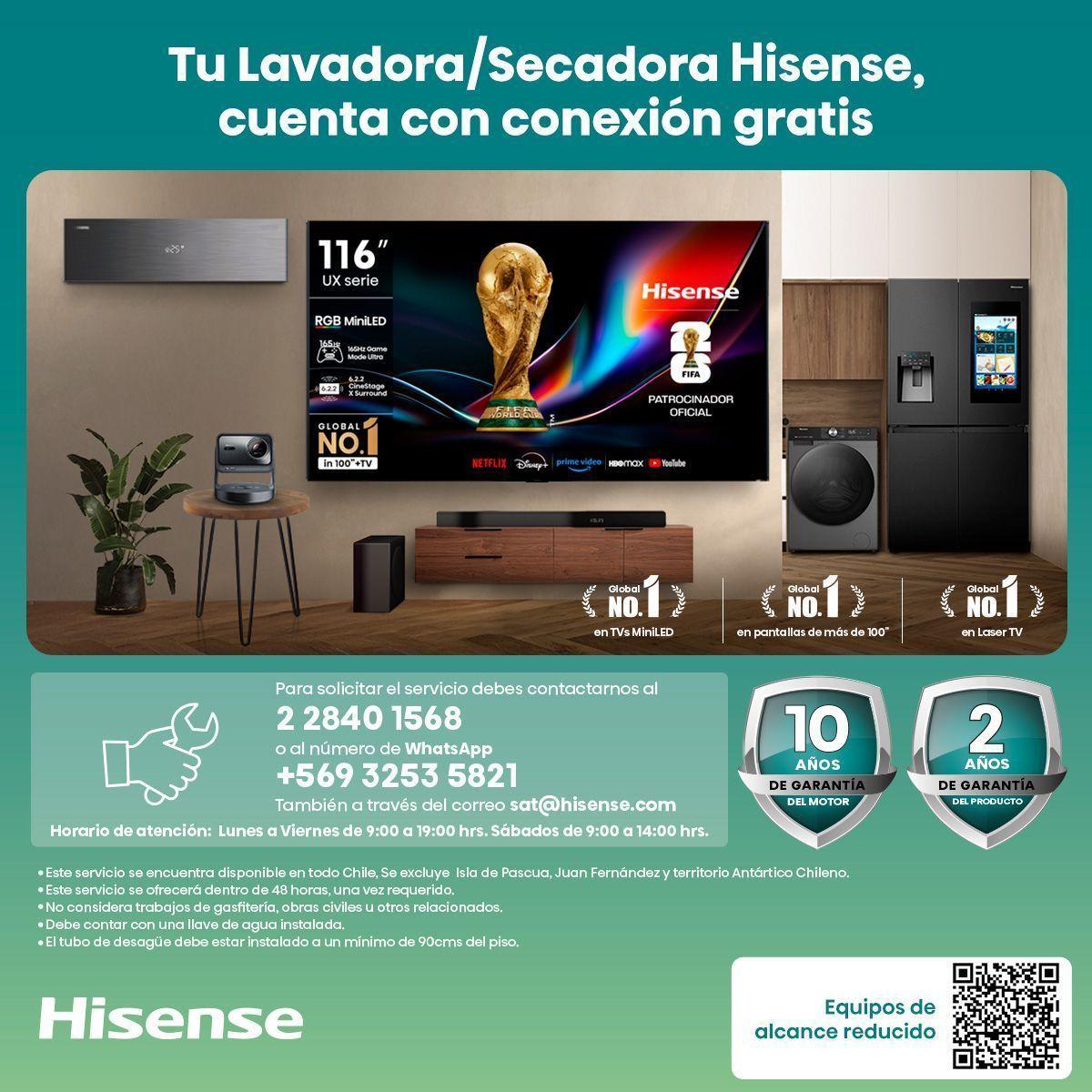 Lavadora Secadora Hisense Carga Frontal 10/6 Kg WD1I1041BW-6