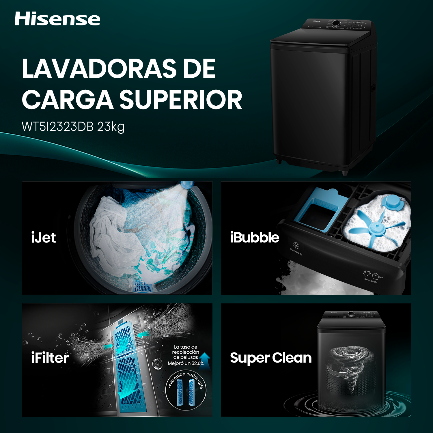 Lavadora Carga Superior 23Kg WT5I2323DB-2