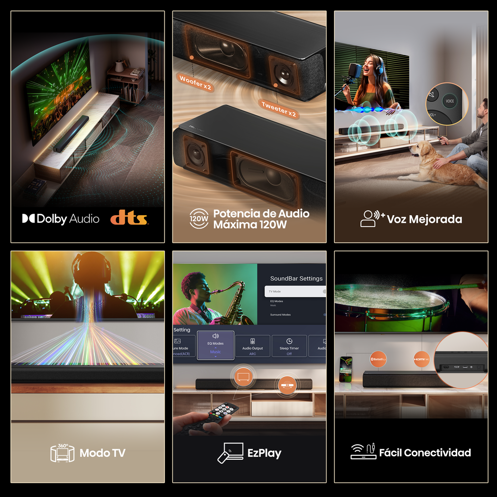 Soundbar 120W Bluetooth HS1000 Hisense-3