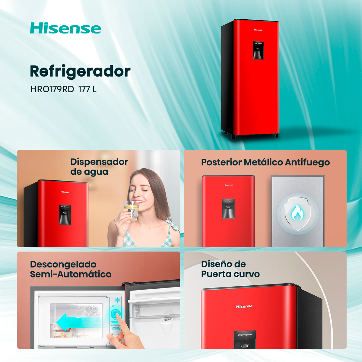 Single Door 177Lt Fr o Directo HRO179RD-2