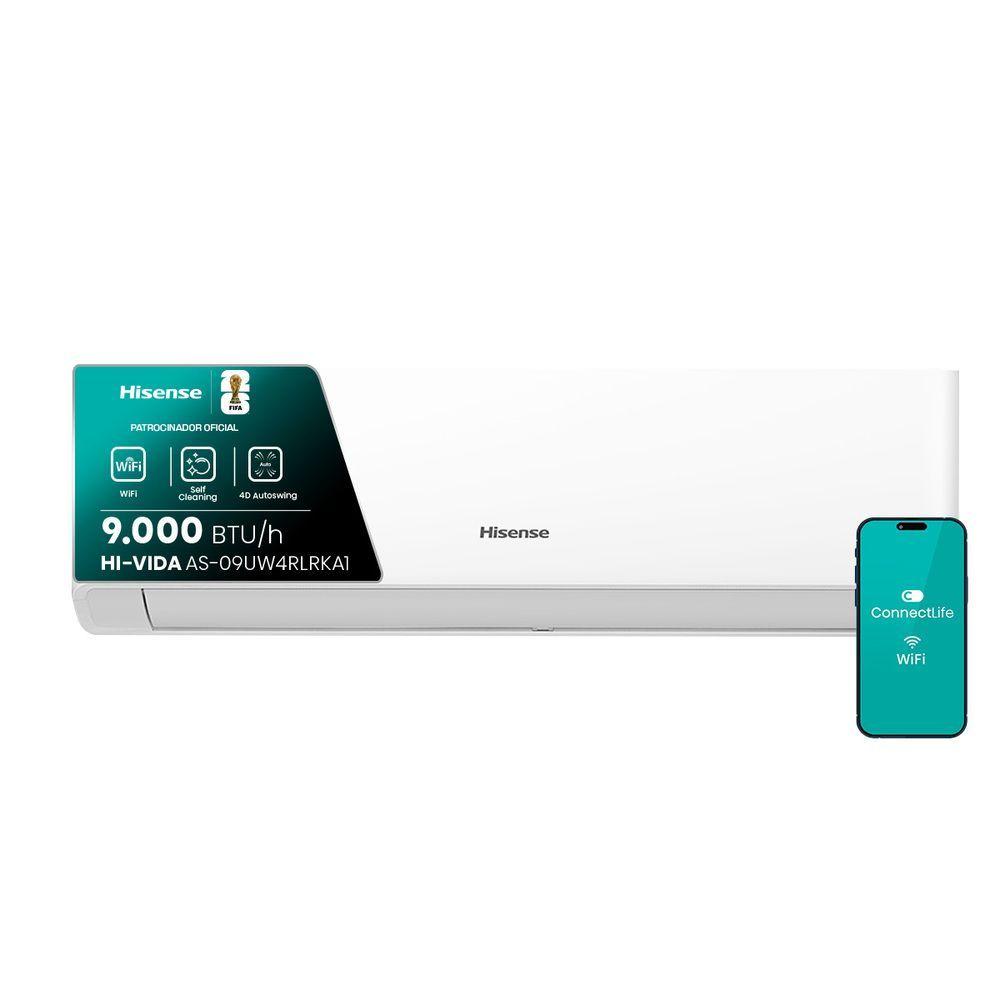 Aire Acondicionado Hisense Hi Vida 9000BTU R32 Inverter WiFi AS 09UW4RLRKA1-0