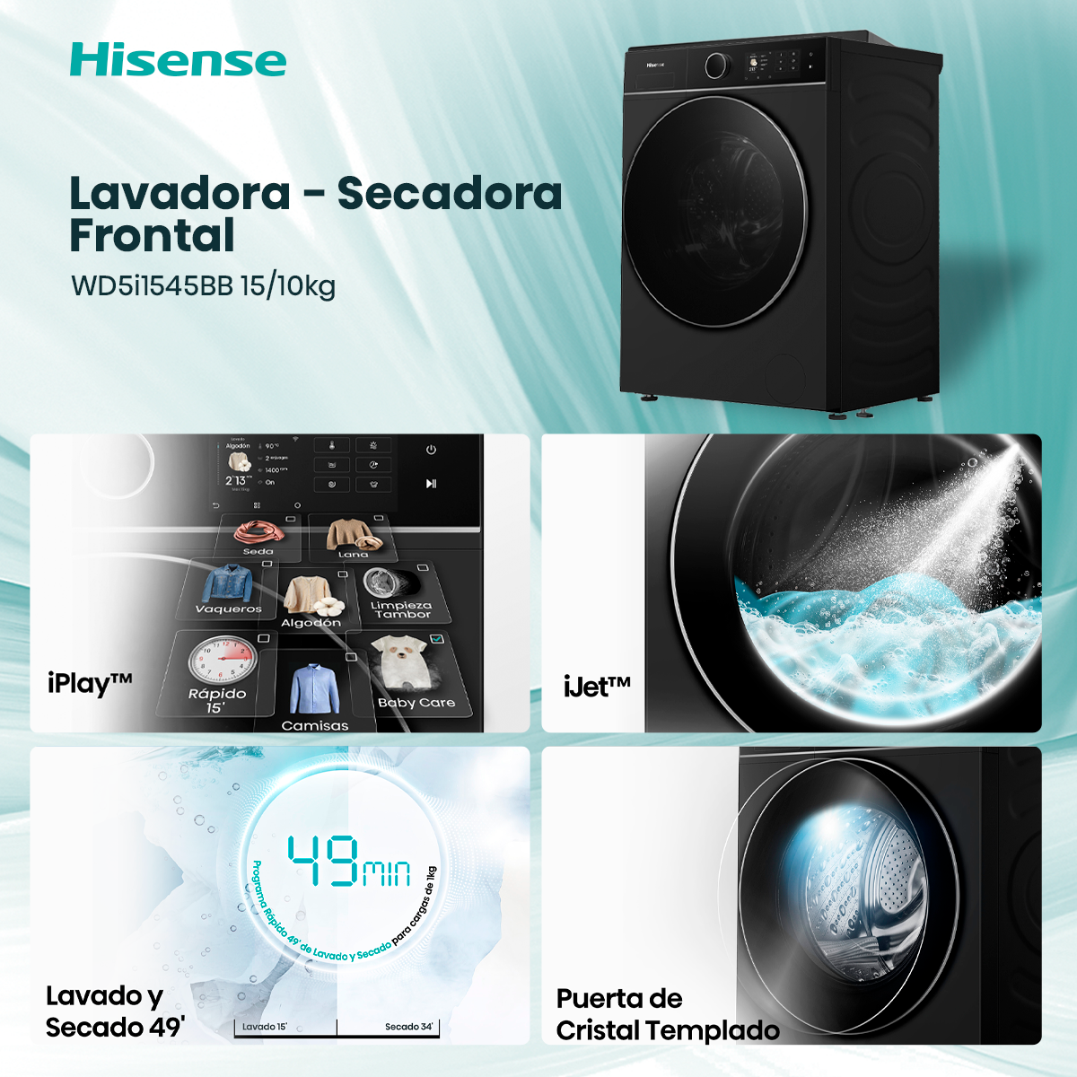 Lavadora Secadora Carga Frontal 15 10Kg WD5I1545BB-2