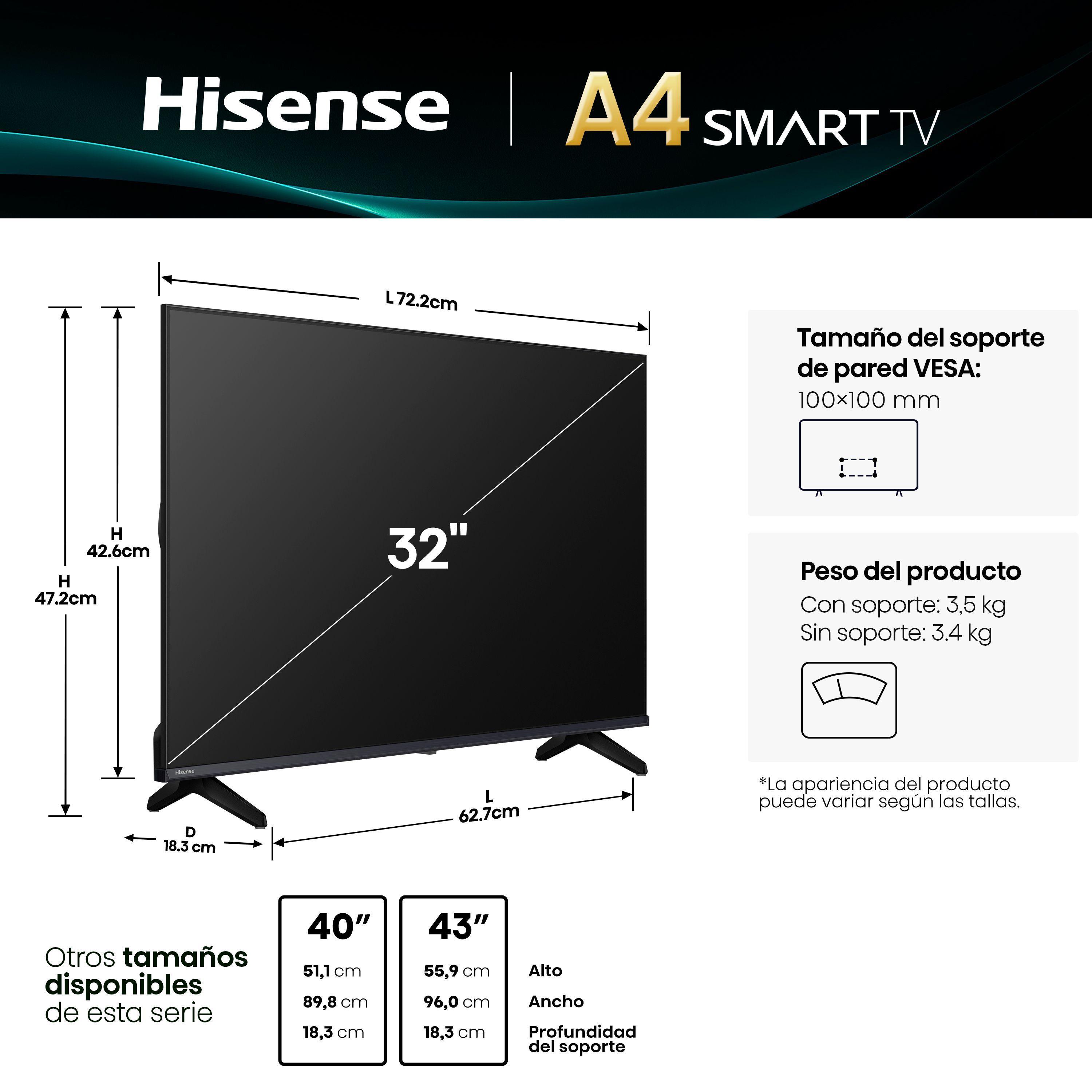 Televisor Hisense 32" Smart Tv HD Led  32A4NV-1