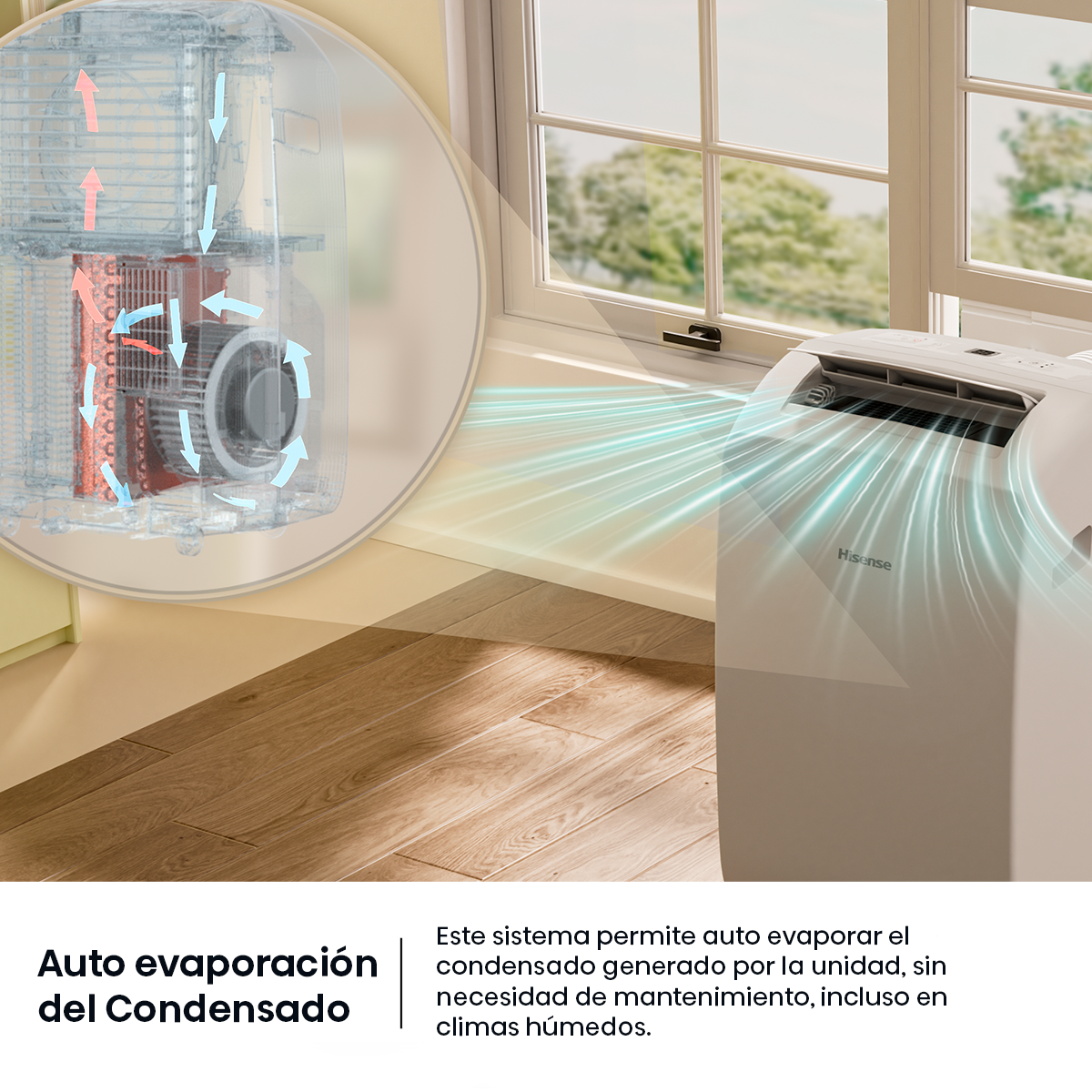 Aire Acondicionado Port til Hisense 12000BTU R32 WiFi AP 12HW4RNPS01 Blanco-4