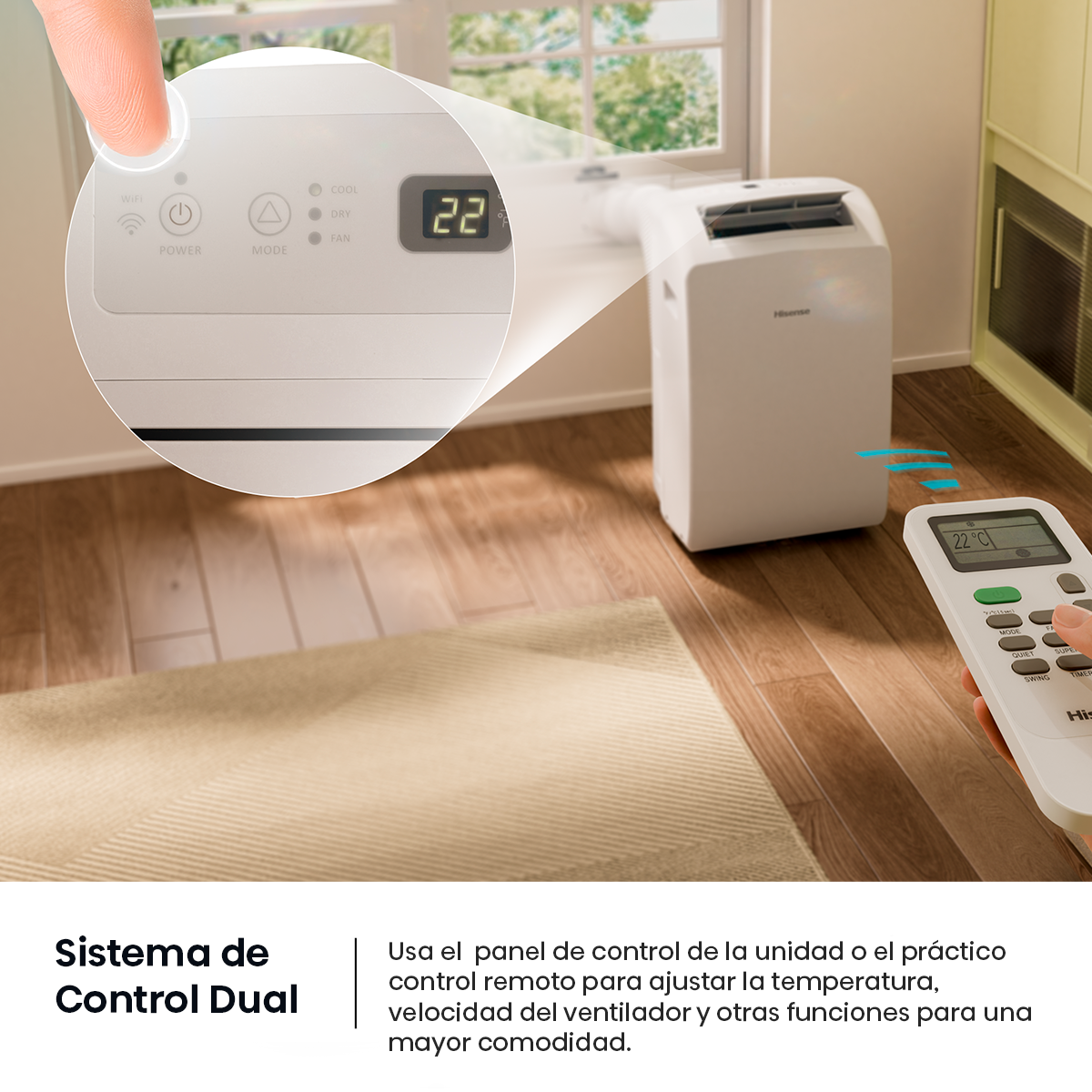 Aire Acondicionado Port til Hisense 12000BTU R32 WiFi AP 12HW4RNPS01 Blanco-5
