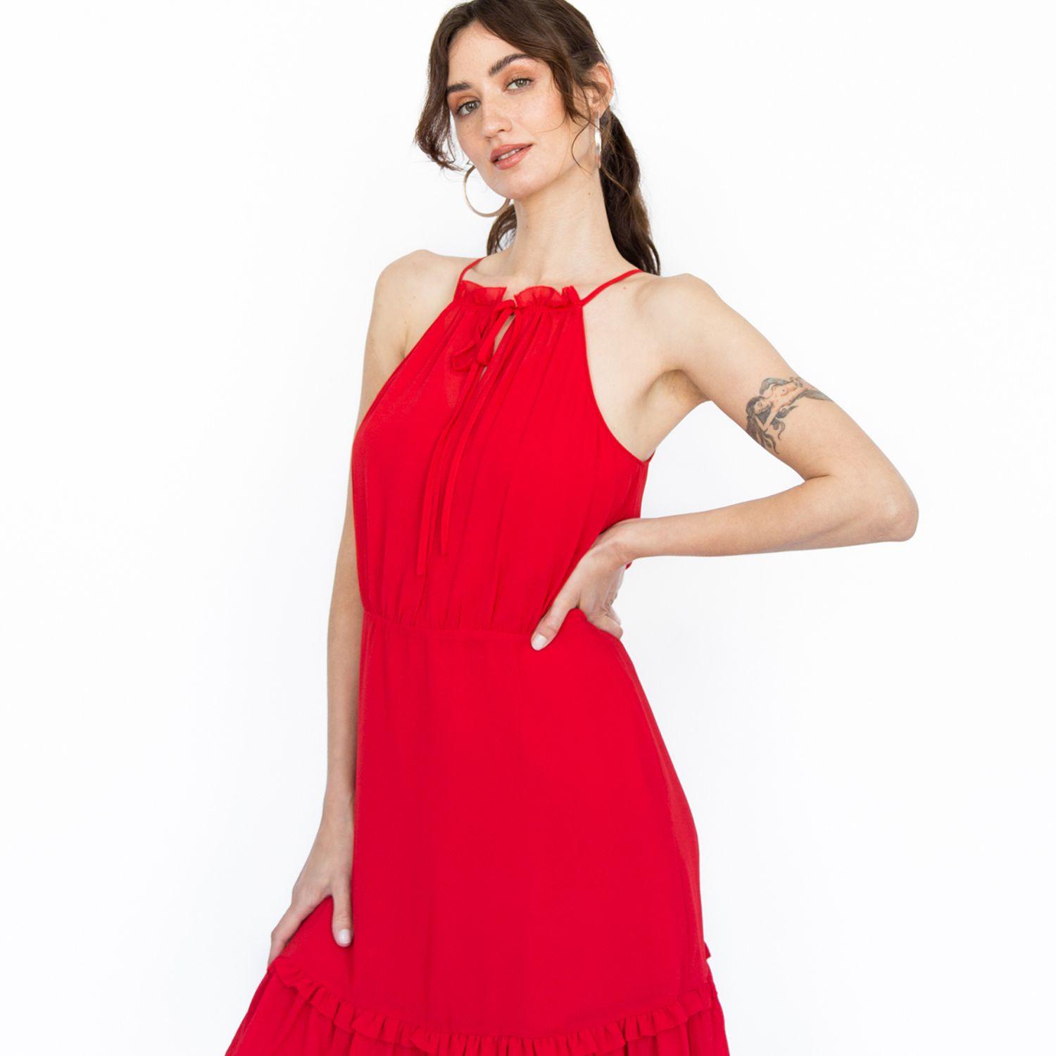Vestido Strappy Harlow Rojo Racaventura-1