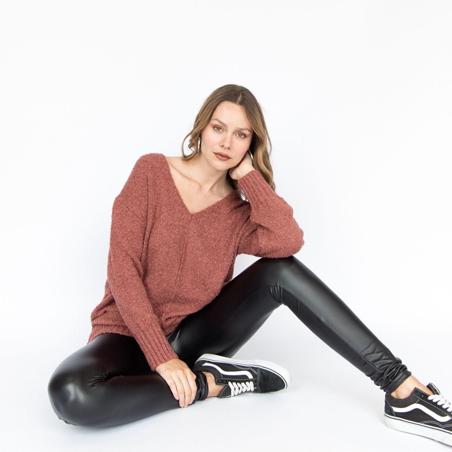 Sweater Cuello V Mathilde Burdeo Racaventura-1