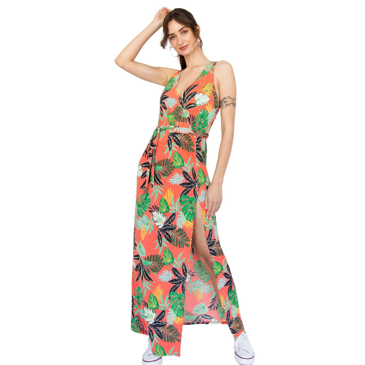 Vestido Escote Cruzado Rusell Naranjo Racaventura-0