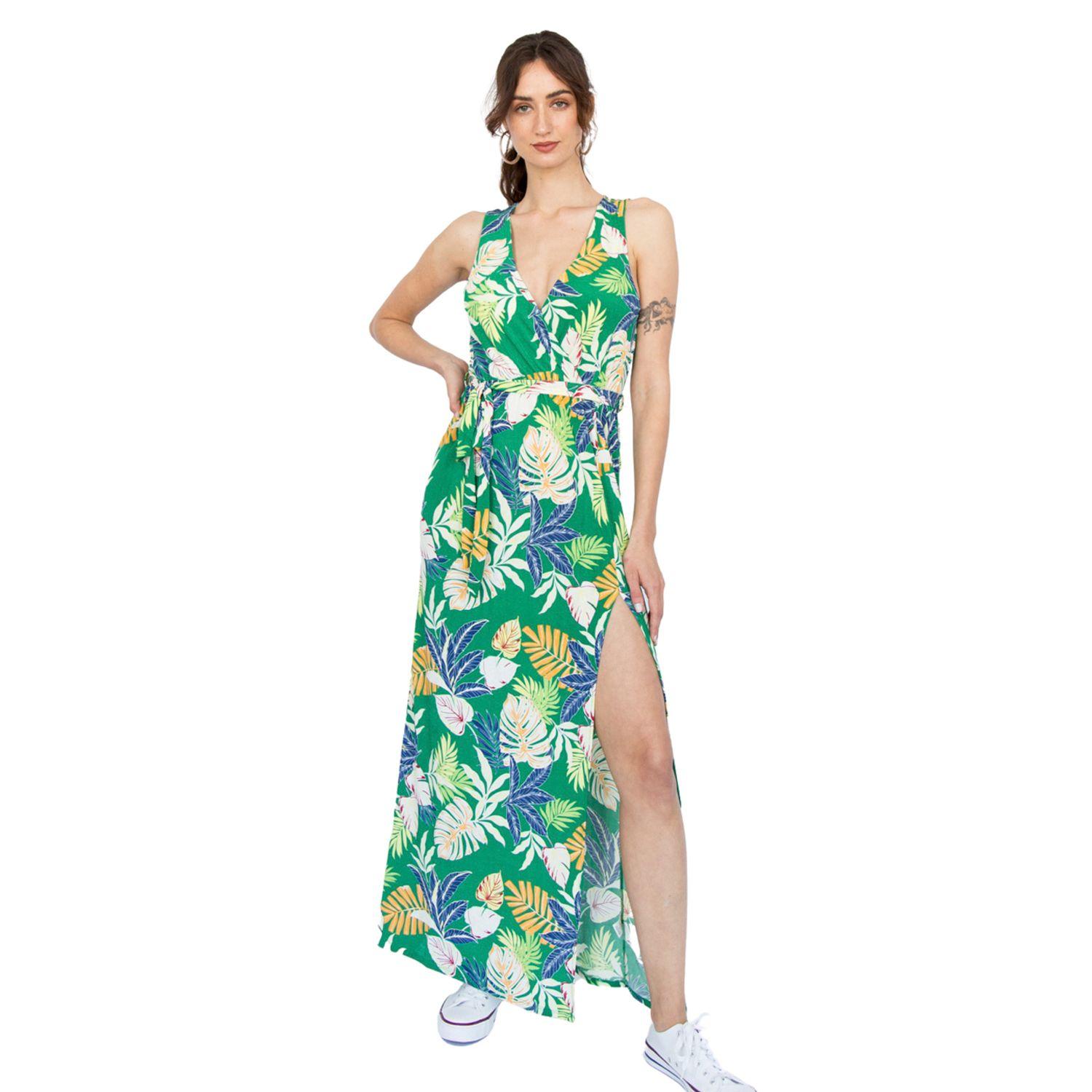Vestido Escote Cruzado Rusell Verde Racaventura-0