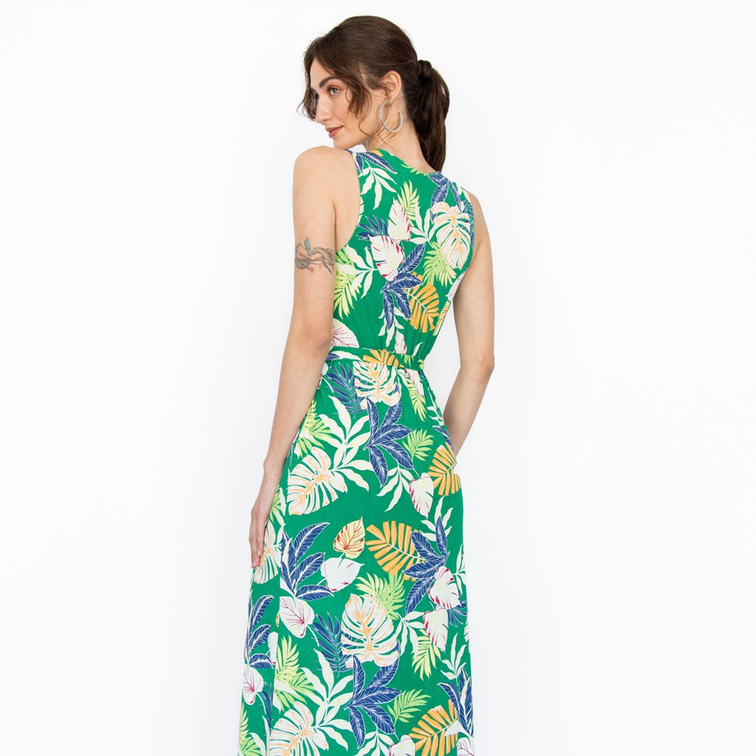 Vestido Escote Cruzado Rusell Verde Racaventura-3