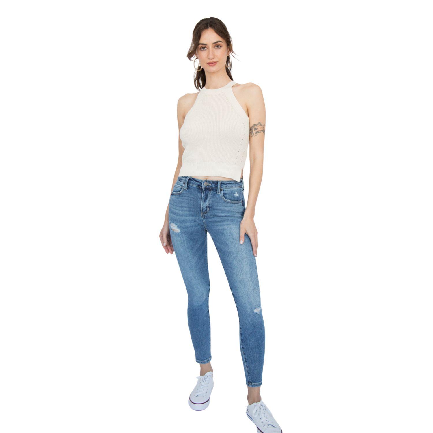 Jeans Tiro Medio Skinny Gregson Azul Racaventura-0