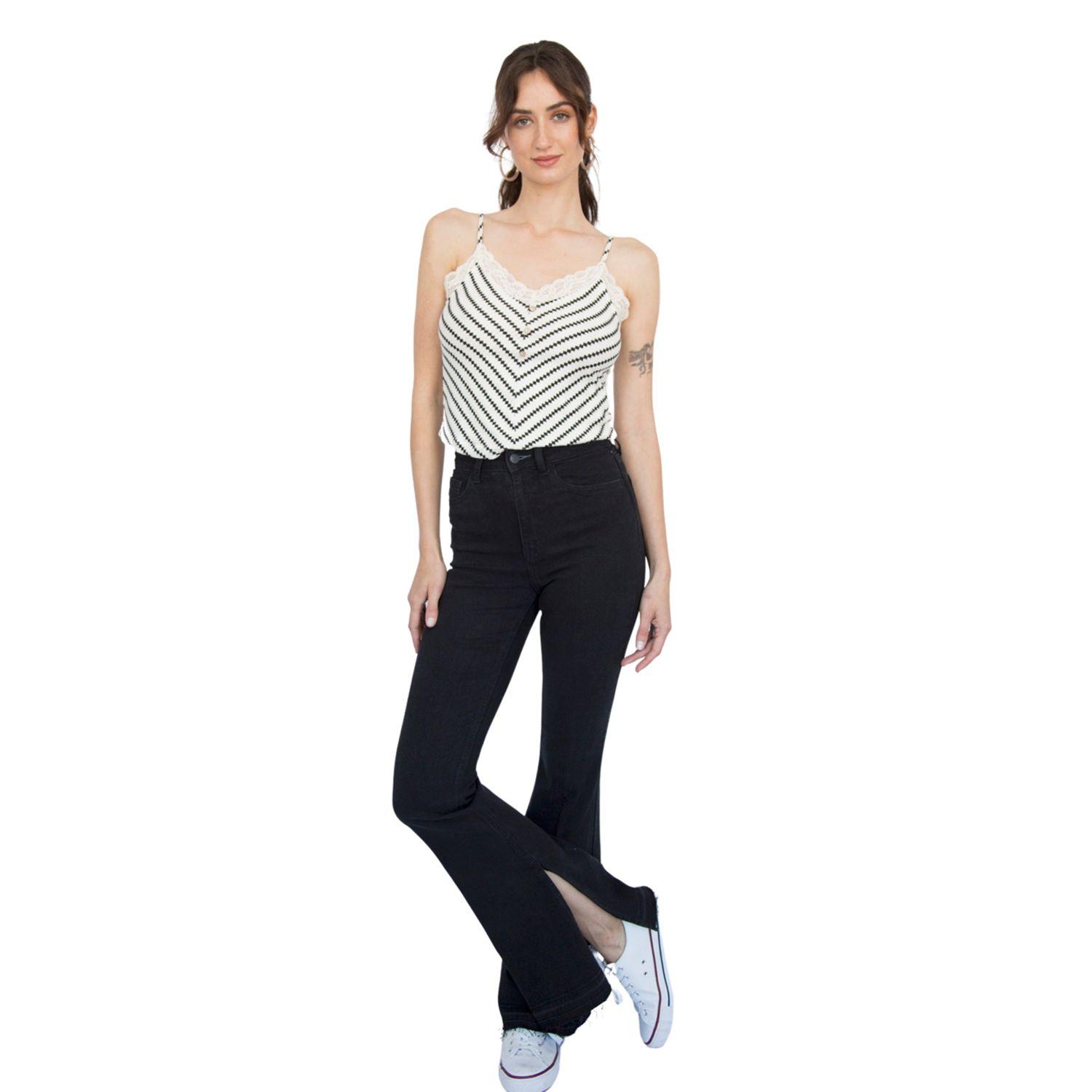 Jeans Tiro Alto Flare Negro Racaventura-0