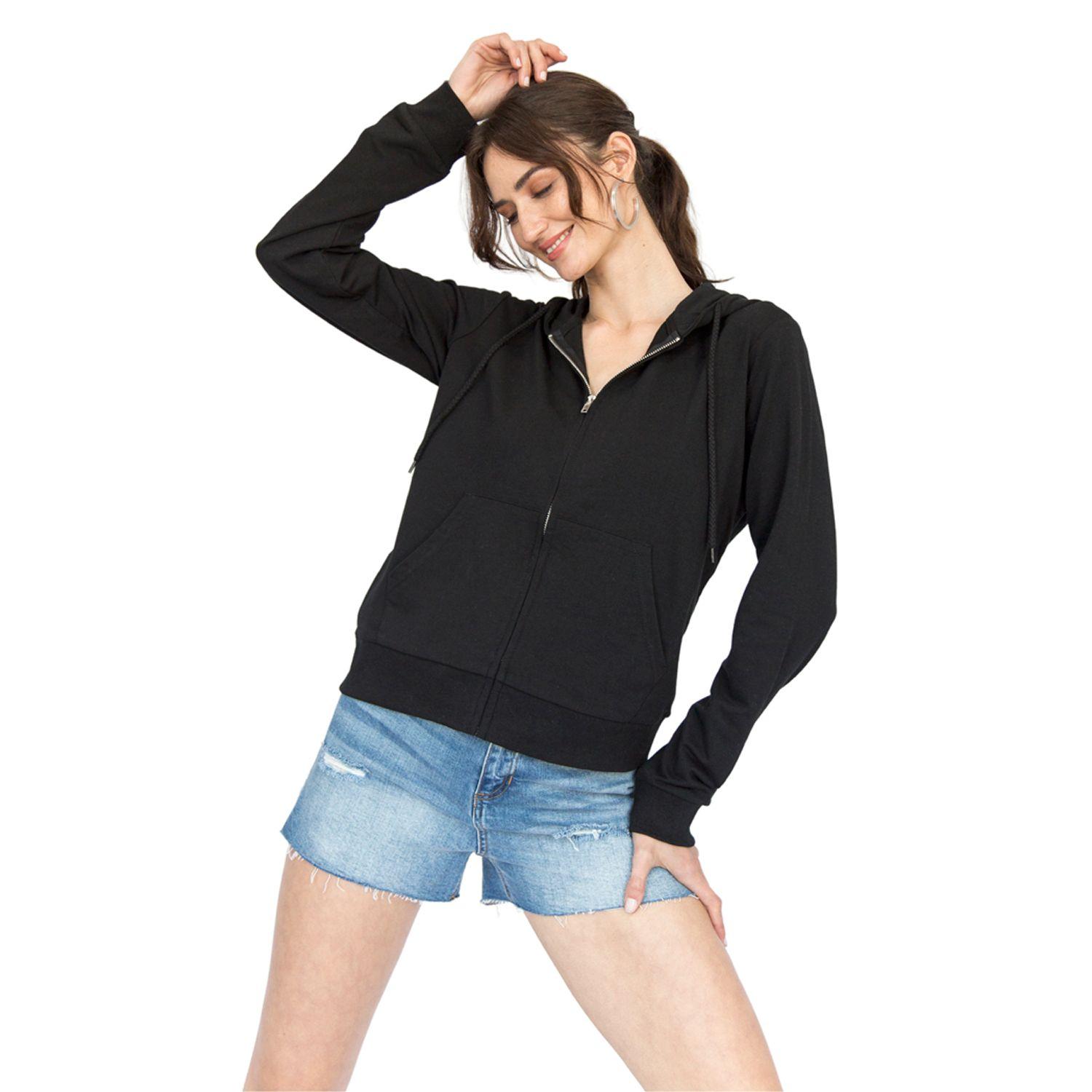 Polerón Básico Zipper Alanna Negro Racaventura-0