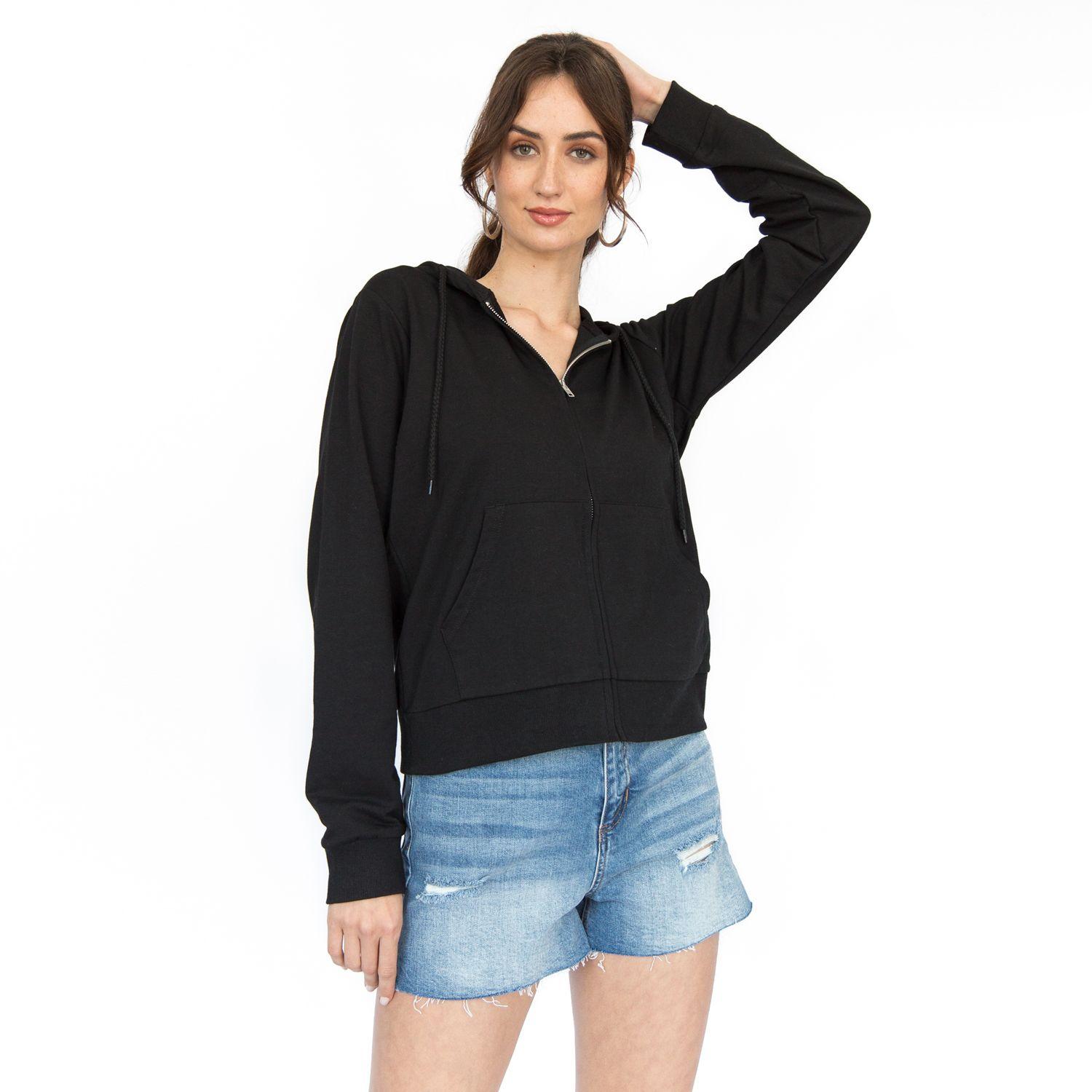 Polerón Básico Zipper Alanna Negro Racaventura-1
