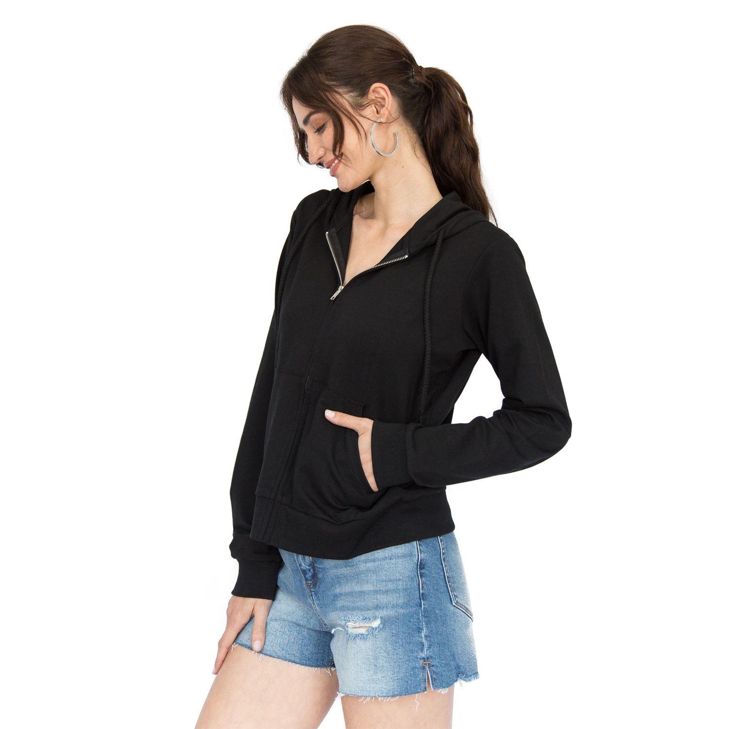 Polerón Básico Zipper Alanna Negro Racaventura-2
