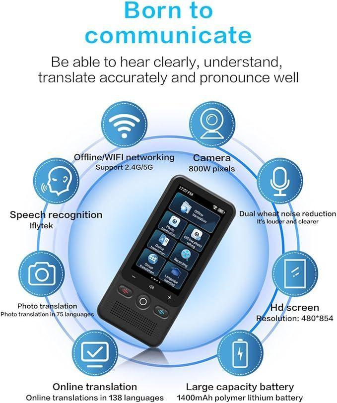 Traductor de Voz Inteligente T13 Internet 160 Idiomas-2
