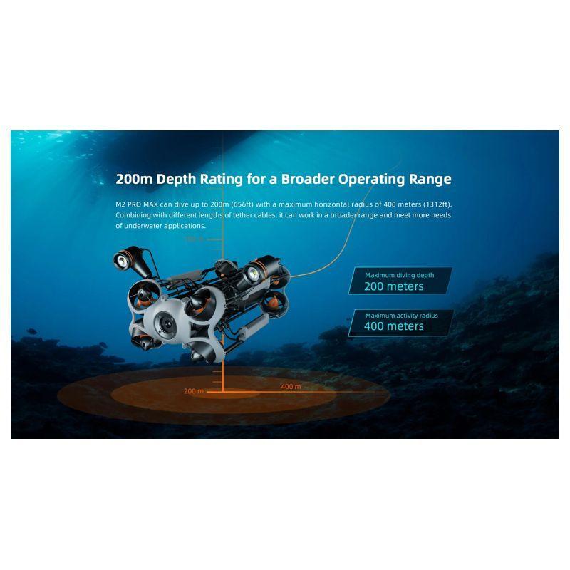 Marca Chasing M2 PRO MAX ROV Submarino Edici n Est ndar 300WH Bateria 200 Metros Maleta-2