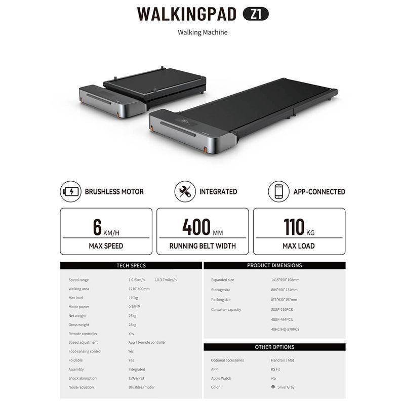KingSmith Walkingpad  Caminadora Z1 Xiaomi Color Negro-4