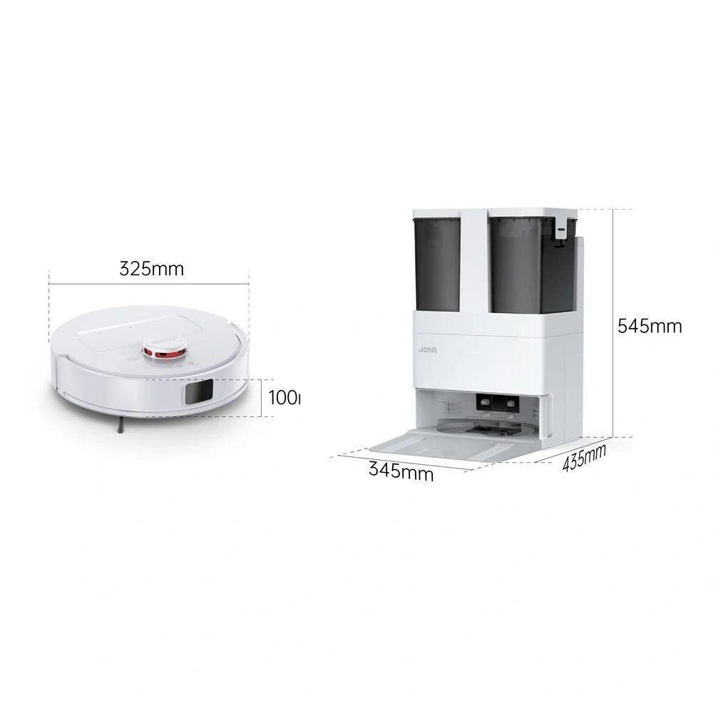 Robot aspiradora JONR T5 Lite con base de secado y lavado de mopa dos mopas giratorias Open Box-3