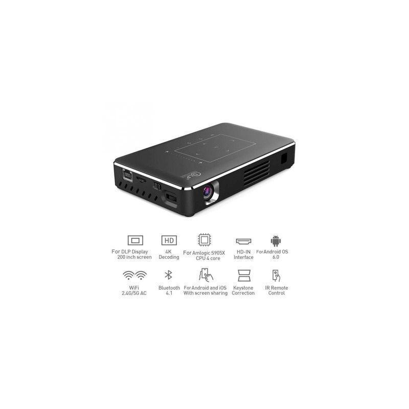 Proyector REAL TV P10 Mini 4K DLP Android 9 0 WiFi Bluetooth 4 0 port til-1