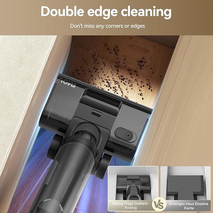 Marca JONR ED12 Pro Max – Aspiradora inalámbrica en seco y húmedo, con diseño plano de 180°-4