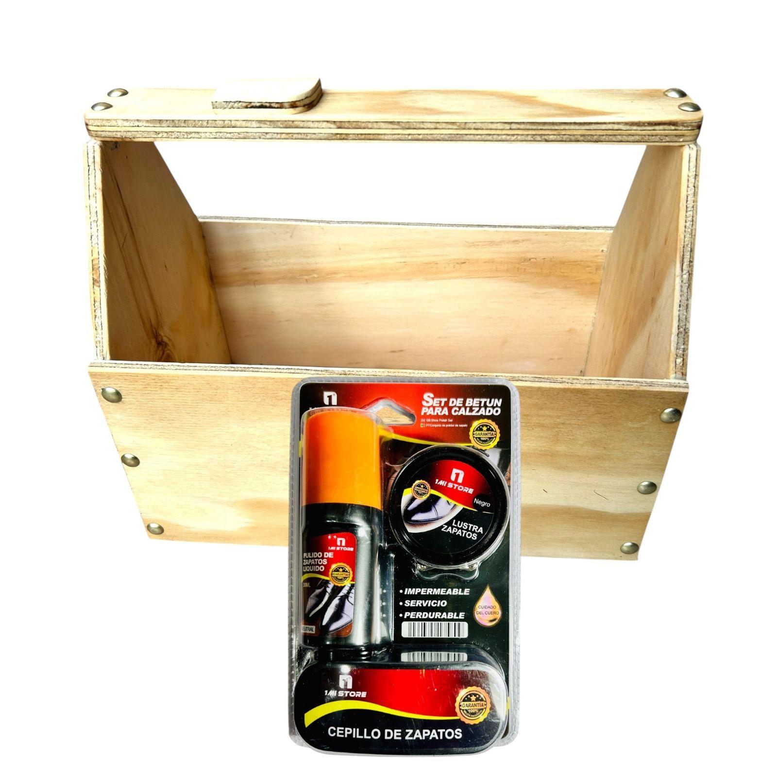 Kit De Limpieza Para Zapatos Incluye Lustrin Y Escobilla-0