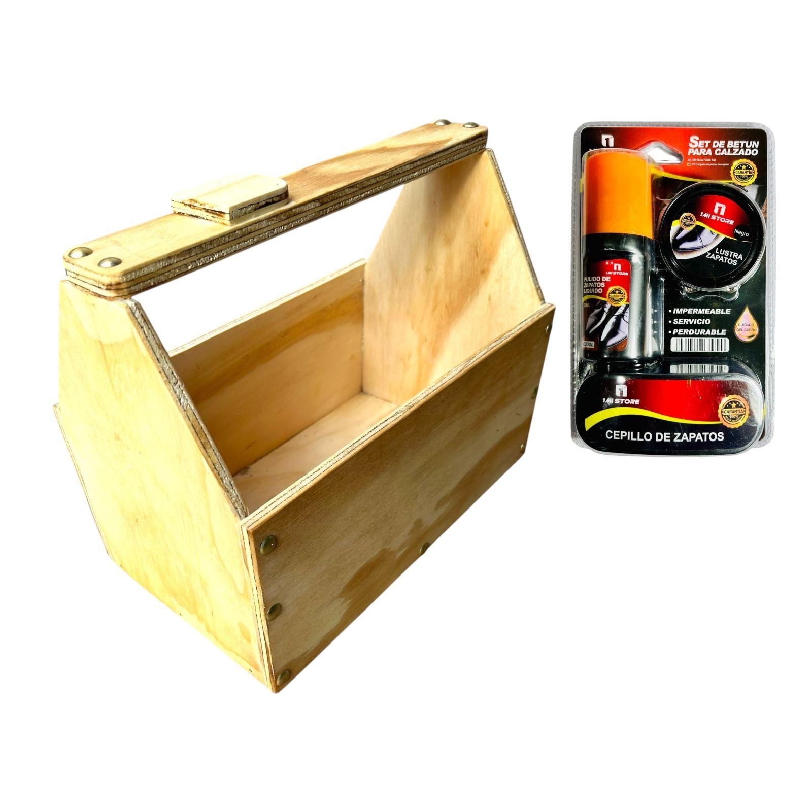 Kit De Limpieza Para Zapatos Incluye Lustrin Y Escobilla-3