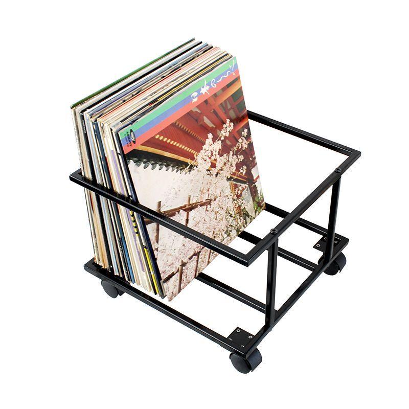  Portavinilos Caja Metálica Con Ruedas Capacidad 70 Discos-4